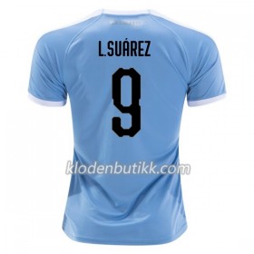 Uruguay Luis Suarez 9 Hjemme Fotballdrakt 2019 Copa América Kortermet